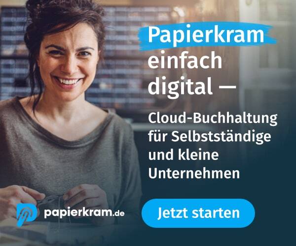 Papierkram – Cloud-Buchhaltung für Selbstständige und kleine Unternehmen. Jetzt starten.